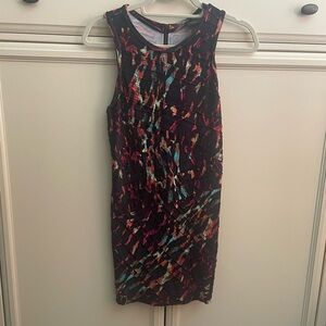 Topshop petite bodycon mini dress black and multicolor